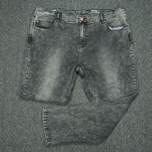 Mugsy Jeans Mens 42x30 Gray Bowies Stone Wash 5 Pocket Straight Stretch Denim